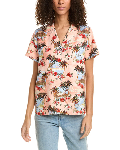 Tommy Bahama Talulla Florida Silk Camp Shirt In Pink