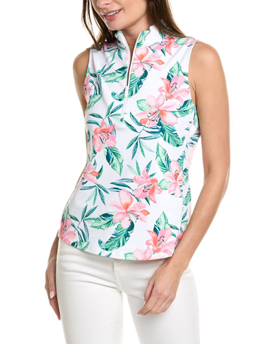 Tommy Bahama Aubrey Getaway Orchid Mock Top In White