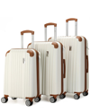 Miami Carryon Collins 3 Piece Expandable Retro Luggage Set In White