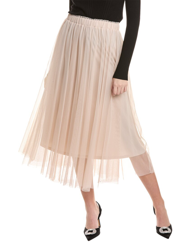Vince Camuto Mesh Midi Skirt In Pink