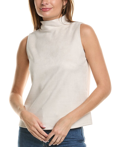 T Tahari Mock Neck Top In White