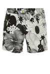 Tom Ford Mens Combo Black Floral-print Waist-adjuster Swim Shorts