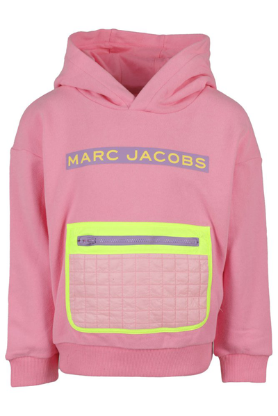 The Marc Jacobs Kids Logo Printed Hoodie In Pink