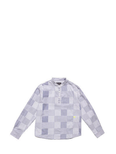 Emporio Armani Kids Checkered Printed Shirt In Blue