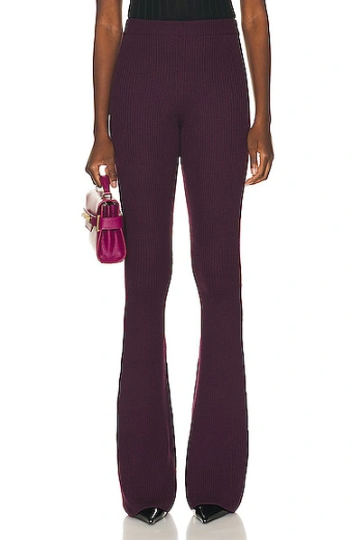 Bally Flared Wool Leggings In Purple