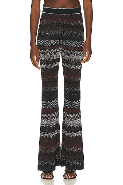 Missoni Zigzag-woven High-waisted Flared Trousers In Black