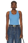 Bottega Veneta Ribbed-knit Tank Top In Admiral