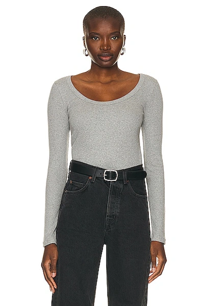 Totême Classic Rib Top In Grey Melange