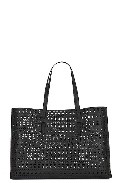 Alaïa Mina 44 Large Tote Bag In Noir