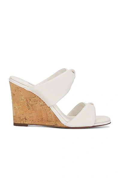 Aquazzura Twist 85 Wedge Sandal In White