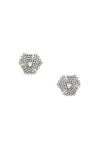 Alessandra Rich Crystal Earrings In Cry-silver