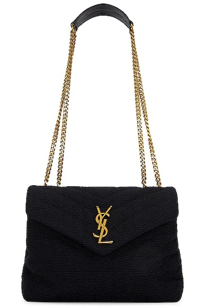 Saint Laurent Small Loulou Chain Bag In Noir