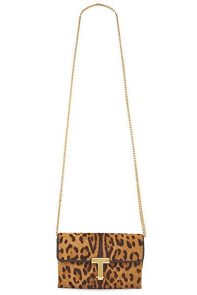 Tom Ford Leopard Print Monarch Mini Bag In Brown & Beige