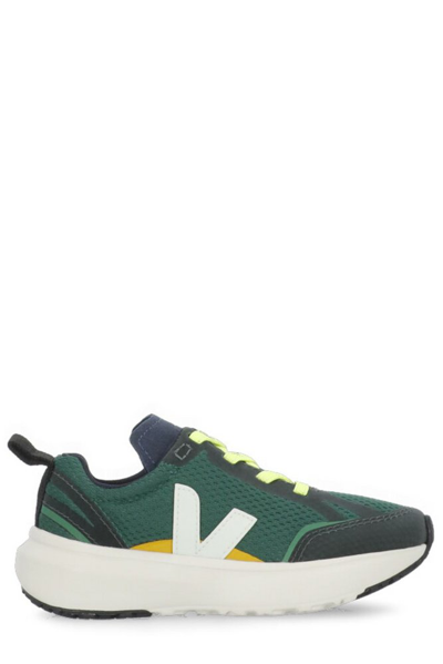 Veja Kids' Canary Alveomesh Sneakers In Forest Green