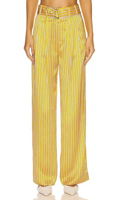 Equipment Armand Striped Wide-leg Silk Palazzo Pants In Citrus_multi