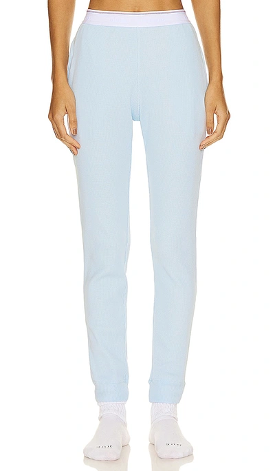 Alexander Wang Waffle Jogger Trousers In Blue Pearl