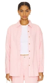 Favorite Daughter Ex-boyfriend Solid Button-up Shirt In Pink