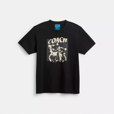 Coach The Lil Nas X Drop Signature Cats T Shirt In Black