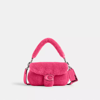 Coach The Lil Nas X Drop Tabby Shoulder Bag 18 In Shearling In Silver/bright Fuchsia