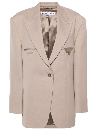 Acne Studios Single-breasted Blazer In Neutrals