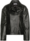 ACNE STUDIOS DISTRESSED-EFFECT LEATHER BIKER JACKET - WOMEN'S - POLYESTER/CALF LEATHER