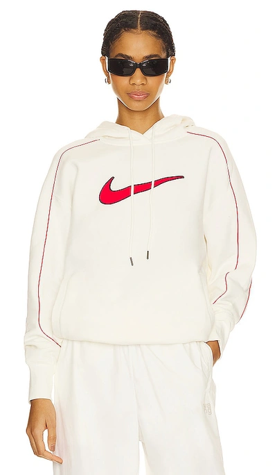 Nike Women's  Sportswear Oversized Fleece Pullover Hoodie In White