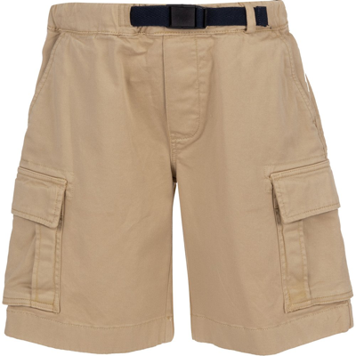 Woolrich Kids' Logo-detail Cotton Shorts In Sand