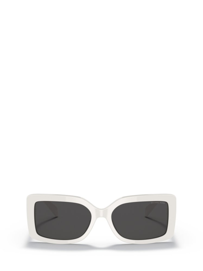 Michael Kors Eyewear Corfu Rectangular Frame Sunglasses In White