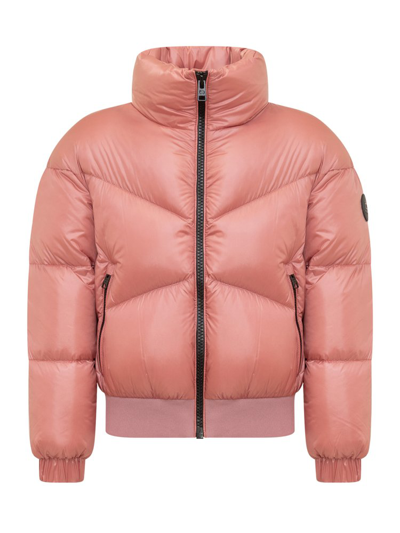 Woolrich Kids Zipped Padded Coat In Pink