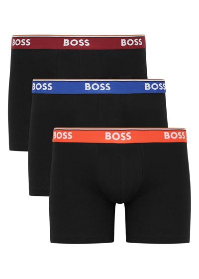 Hugo Boss Boss Power Stretch-cotton Boxer Briefs In Black