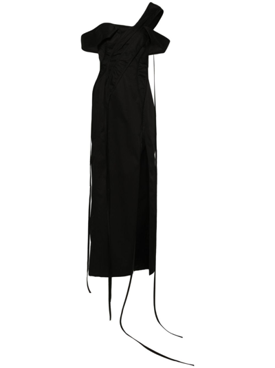 Jade Cropper Strap-detail Cotton Maxi Dress In Black
