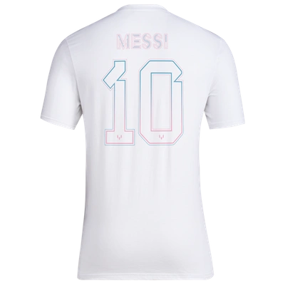 Adidas Originals Mens Adidas Messi Generic N&n T-shirt In White/blue/pink