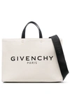 GIVENCHY BEIGE COTTON AND LINEN CANVAS TOTE BAG