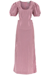 GANNI STRIPED MAXI DRESS WITH CUT OUTS