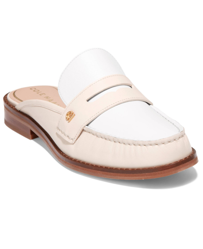 Cole Haan Lux Pinch Penny Mule In Sandollar Leather,white Leather