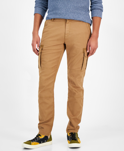 Sun + Stone Men's Garment-dyed Straight-fit Morrison Tapered Cargo Pants, Created For Macy's In Dull Gold