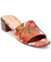 Cole Haan Calli Single Band Block Heel Slide Sandal In Multi Leaf Print