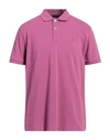 Peuterey Man Polo Shirt Mauve Size L Cotton In Pink