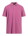 Peuterey Man Polo Shirt Mauve Size L Cotton In Purple