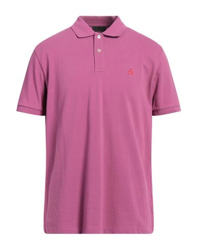 Peuterey Man Polo Shirt Mauve Size L Cotton In Purple
