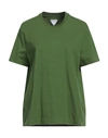 Bottega Veneta Woman T-shirt Military Green Size L Cotton