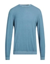 Grey Daniele Alessandrini Man Sweater Slate Blue Size 44 Cotton