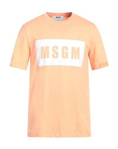 Msgm Man T-shirt Orange Size S Cotton