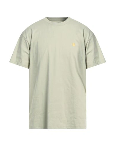 Carhartt Man T-shirt Sage Green Size M Cotton In Sage Green