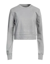 Diesel Woman Sweatshirt Grey Size L Cotton, Elastane