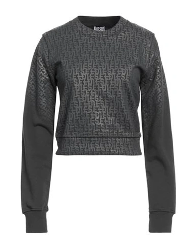 Diesel Woman Sweatshirt Lead Size S Cotton, Elastane In Grey