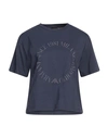 Emporio Armani Woman T-shirt Navy Blue Size Xl Cotton
