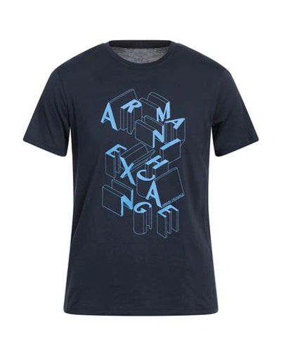 Armani Exchange Man T-shirt Midnight Blue Size M Cotton