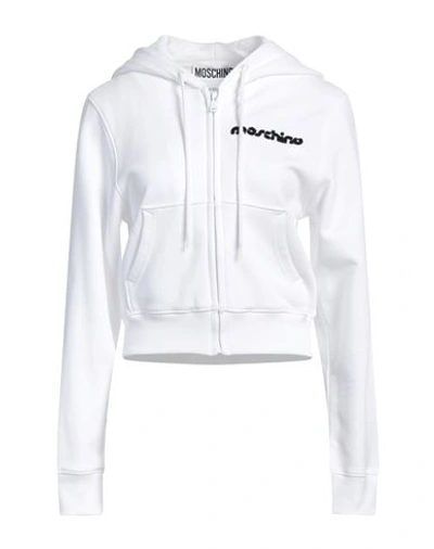 Moschino Woman Sweatshirt White Size 10 Cotton