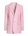 Ami Alexandre Mattiussi Woman Blazer Pink Size 8 Cotton, Wool